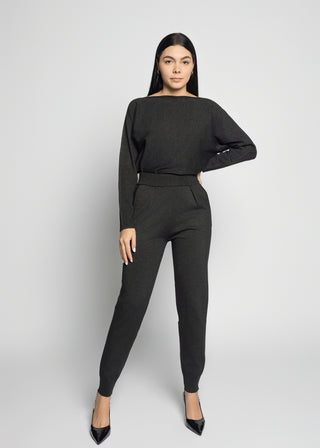 Genoa Long Sleeve Top And Jogger Pants Set | Black