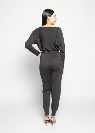 Genoa Long Sleeve Top And Jogger Pants Set | Black