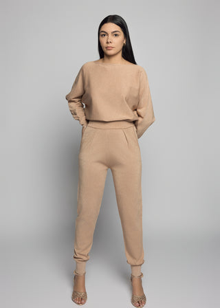 Genoa Long Sleeve Top And Jogger Pants Set | Dusty Rose Gold