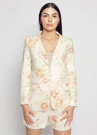 Capri Floral Linen Blazer