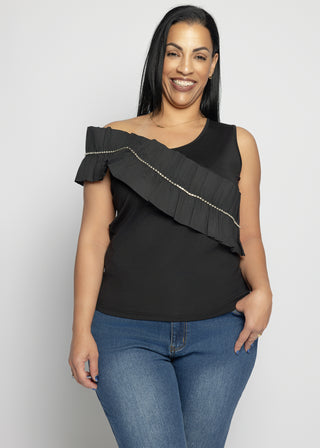 The Ruffle Tank Top | Black