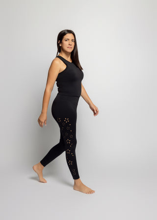 Fiori Active Wear Tank Top And Leggings Set | Black