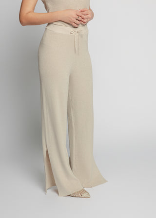 Firenze Knit Pants Wide Legs | Grey Silver