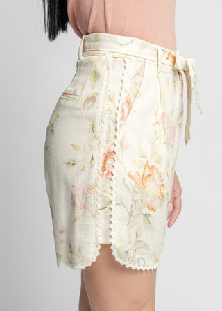 Capri Floral Linen Shorts