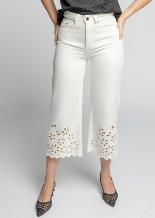 Fiori Capri Wide Leg | White