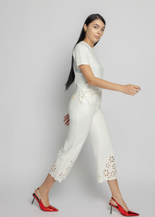 Fiori Capri Wide Leg | White