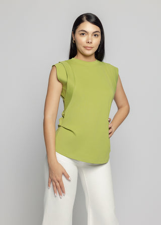 Dania Double Cuff Tank Top | Apple Green