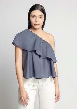 Big Ruffle One Shoulder Top