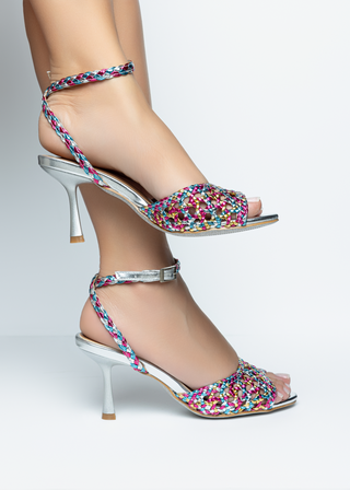 Mayi Sandals | Silver-Multicolor